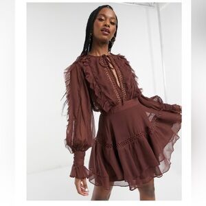 Elegant Brown Mini Dress